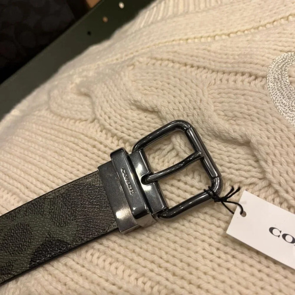 COACH ROLLER BUCKLE CUT TO SIZE REVERSIBLE BELT 38MM CY271 QBSB3 - Picture 6 of 9